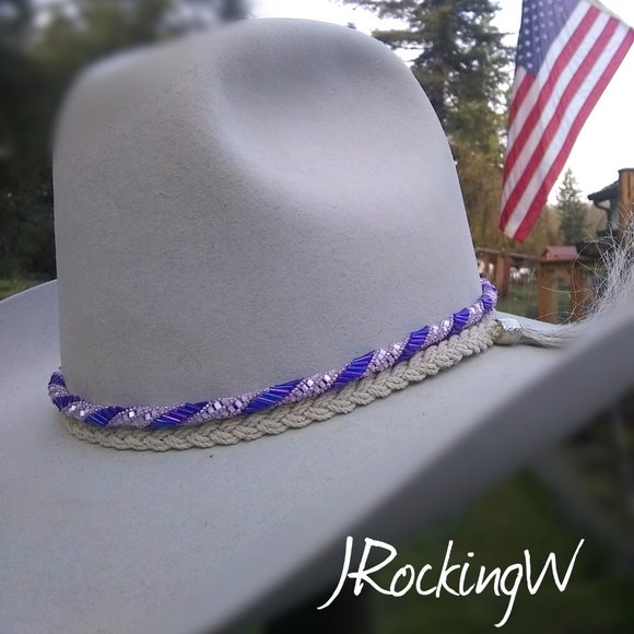 JRW Hand Made Adjustable Cowboy Purple Hat Band - Picture 5 of 10